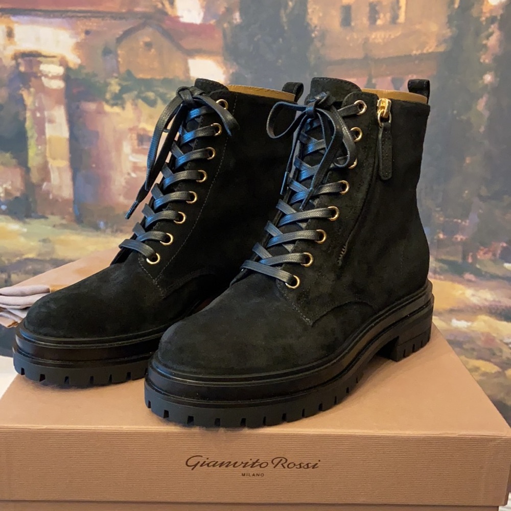 Authentic Gianvito Rossi Ankle Combat Boots